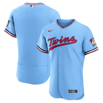 mens nike light blue minnesota twins alternate authentic te